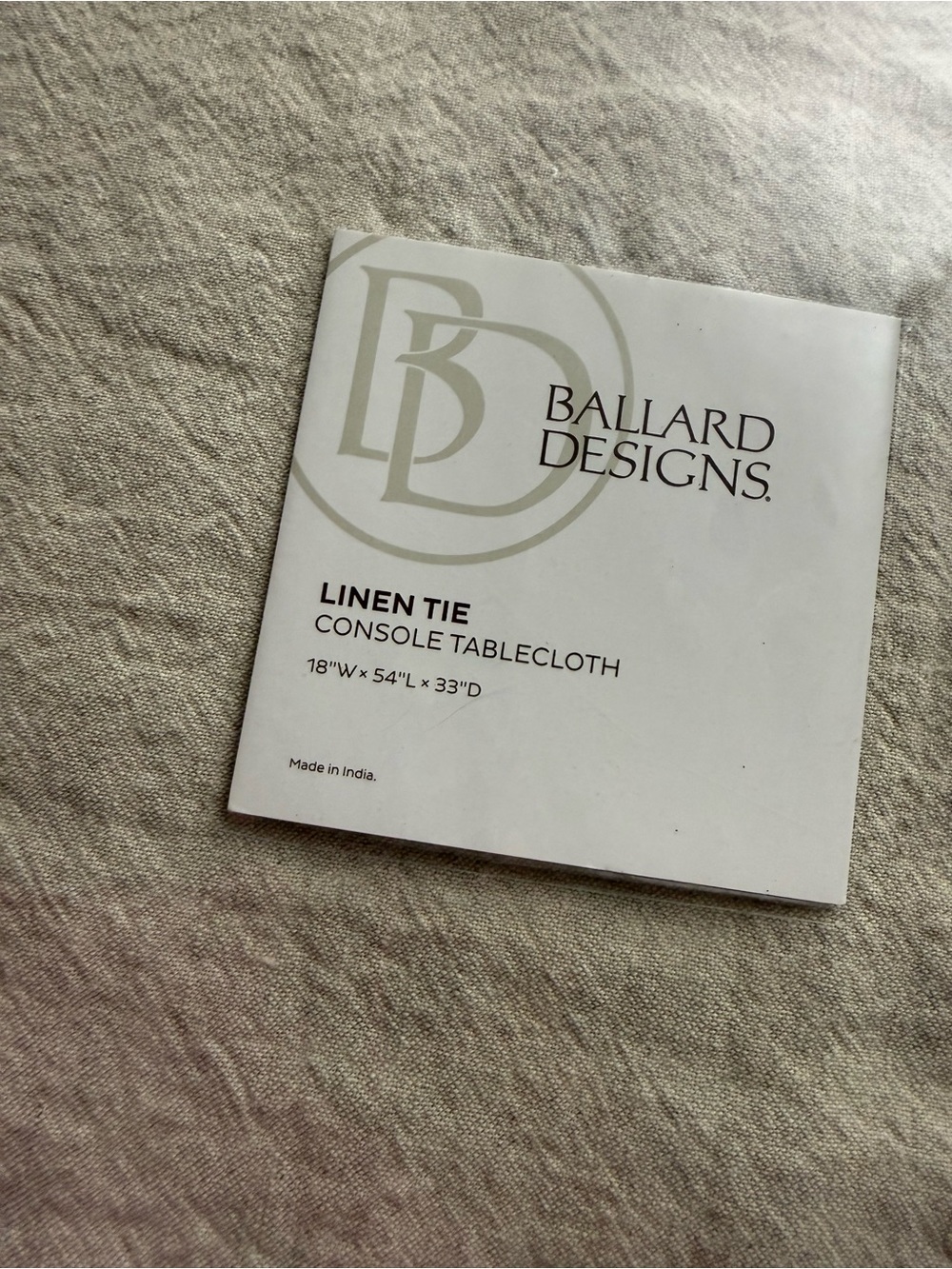 Linen console tablecloth NWT
